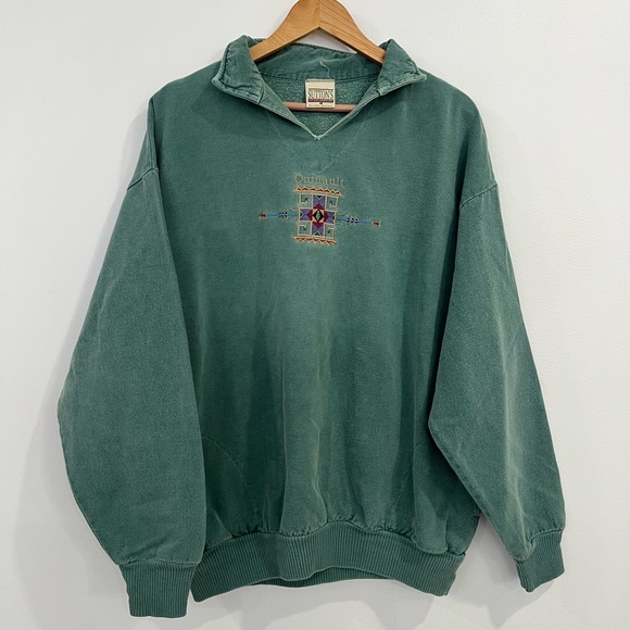 Suttons Other - Vintage Suttons Sportswear Green Quinault Sweatshirt Embroidered Pockets Large